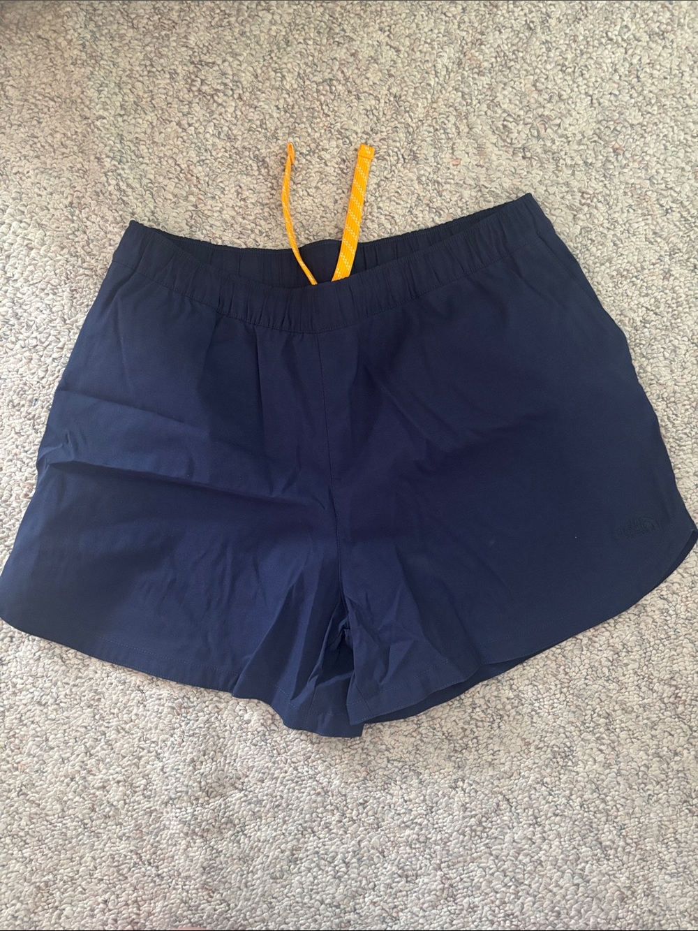 The North Face Navy Hiking/Active Shorts with Yellow Drawcord